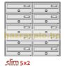 Condominium letterbox 10-piece indoor and outdoor wall-mounted anthracite SLIM 5x2 letterbox galvanized painted steel