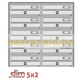   Társasházi postaláda 10 darabos beltéri és kültéri falra szerelhető antracit - bronz SLIM 5x2 levélszekrény galvanizált festett acél