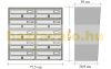 Társasházi postaláda 10 darabos beltéri és kültéri falra szerelhető szürke SLIM 5x2 levélszekrény