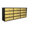 Condominium letterbox 12-piece indoor and outdoor wall-mounted anthracite - bronze SLIM 4x3 letterbox galvanized painted steel