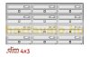 Condominium letterbox 12-piece indoor and outdoor wall-mounted anthracite - bronze SLIM 4x3 letterbox galvanized painted steel