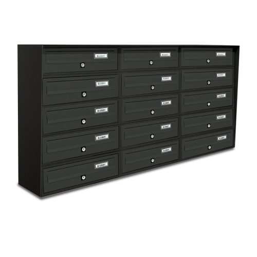 Condominium mailbox 15 pieces indoor and outdoor wall-mounted anthracite SLIM 5x3 letterbox galvanized painted steel