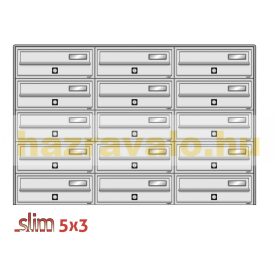   Társasházi postaláda 15 darabos beltéri és kültéri falra szerelhető antracit SLIM 5x3 levélszekrény galvanizált festett acél