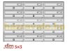 Condominium mailbox 15-piece indoor and outdoor wall-mounted gray SLIM 5x3 letterbox galvanized painted steel