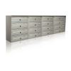 Apartment mailbox 16-piece indoor and outdoor wall-mounted gray SLIM 4x4 letterbox galvanized painted steel