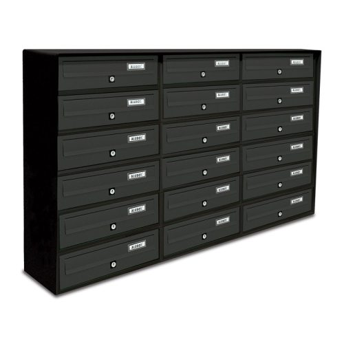 Condominium mailbox 18 pieces indoor and outdoor wall-mounted anthracite SLIM 6x3 letterbox galvanized painted steel