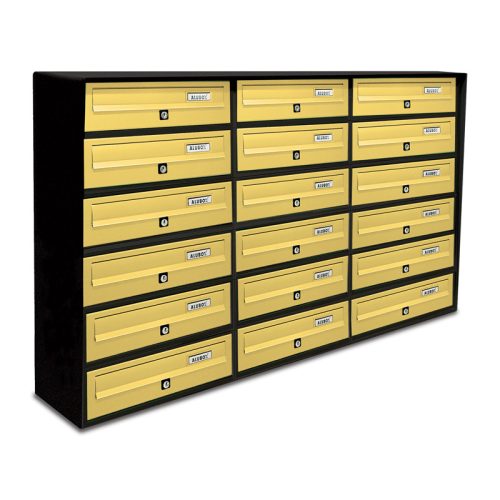Condominium mailbox 18 pieces indoor and outdoor wall-mounted anthracite - bronze SLIM 6x3 letterbox galvanized painted steel
