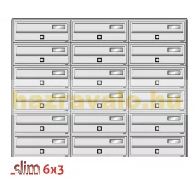 Társasházi postaláda 18 darabos beltéri és kültéri falra szerelhető antracit - bronz SLIM 6x3 levél