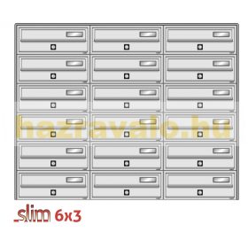   Társasházi postaláda 18 darabos beltéri és kültéri falra szerelhető szürke SLIM 6x3 levélszekrény galvanizált festett acél