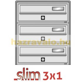   Társasházi postaláda 3 darabos beltéri és kültéri falra szerelhető antracit SLIM levélszekrény galvanizált festett acél
