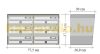 Társasházi postaláda 6 darabos beltéri és kültéri falra szerelhető szürke SLIM 3x2 levélszekrény