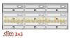 Condominium mailbox 9-piece indoor and outdoor wall-mounted anthracite SLIM 3x3 letterbox galvanized painted steel