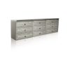 Apartment mailbox 9-piece indoor and outdoor wall-mounted gray SLIM 3x3 letterbox galvanized painted steel