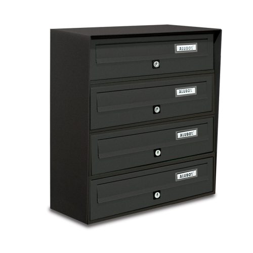 Condominium mailbox 4-piece indoor and outdoor wall-mounted anthracite SLIM letterbox galvanized painted steel