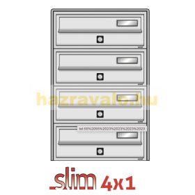   Társasházi postaláda 4 darabos beltéri és kültéri falra szerelhető antracit SLIM levélszekrény galvanizált festett acél