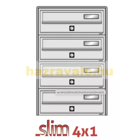 Társasházi postaláda 4 darabos beltéri és kültéri falra szerelhető antracit SLIM levélszekrény