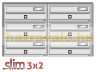 Condominium mailbox 6-piece indoor and outdoor wall-mounted anthracite SLIM 3x2 letterbox galvanized painted steel