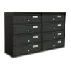 Condominium letterbox 8-piece indoor and outdoor wall-mounted anthracite SLIM 4x2 letterbox galvanized painted steel