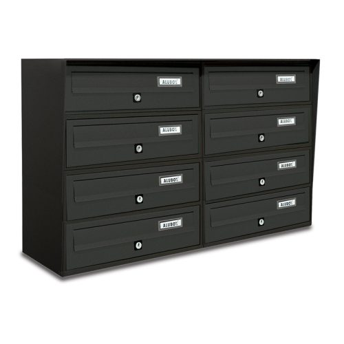 Condominium letterbox 8-piece indoor and outdoor wall-mounted anthracite SLIM 4x2 letterbox galvanized painted steel