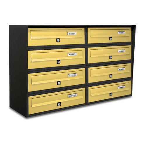 Condominium letterbox 8-piece indoor and outdoor wall-mounted anthracite - bronze SLIM 4x2 letterbox galvanized painted steel