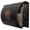 Antique wall letterbox curved retro mailbox with newspaper holder black-bronze