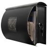 Antique wall letterbox curved retro letterbox with newspaper holder black and silver