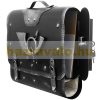 Antique wall mailbox with bag-like horn motif, retro mailbox with newspaper holder, black and silver