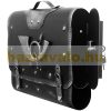 Antique wall mailbox with bag-like horn motif, retro mailbox with newspaper holder, black and silver