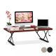 Adjustable height table 120x60 cm desk for standing and sitting work red-black