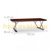 Adjustable height table 120x60 cm desk for standing and sitting work red-black
