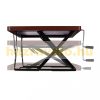 Adjustable height table 120x60 cm desk for standing and sitting work red-black