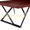 Adjustable height table 120x60 cm desk for standing and sitting work red-black