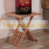 Folding table walnut side table with a decorative lattice appearance