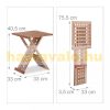 Folding table walnut side table with a decorative lattice appearance