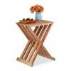 Folding table walnut side table for living room, terrace, balcony