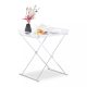 Folding table with removable tray acrylic chrome tray table