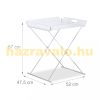 Folding table with removable tray acrylic chrome tray table