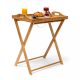 Folding table with removable tray bamboo tray table 63.5x55x35 cm