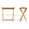 Folding table with removable tray bamboo tray table 63.5x55x35 cm