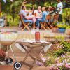 Folding table square wooden side table in brown color for both outdoor and indoor use 