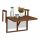 Rail-mounted coffee table wooden folding balcony table brown 55x70x65 cm