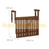 Rail-mounted coffee table wooden folding balcony table brown 55x70x65 cm