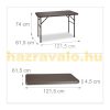 Folding garden table polyrattan camping table brown 74x121.5x61.5 cm