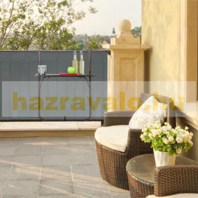   Korlátra szerelhető kávézó asztal barna színben összecsukható balkon asztal 83x60x59 cm