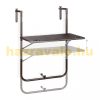 Rail-mounted coffee table, brown folding balcony table 83x60x59 cm