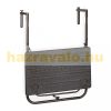 Rail-mounted coffee table, brown folding balcony table 83x60x59 cm