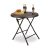 Összecsukható kerti asztal polirattan kávézó asztal barna 74x80x80 cm