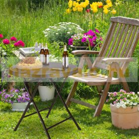   Összecsukható kerti asztal polirattan kávézó asztal barna 74x80x80 cm