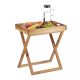 Folding table with removable tray walnut tray table