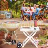 Folding table square wooden side table in white color for both outdoor and indoor use 